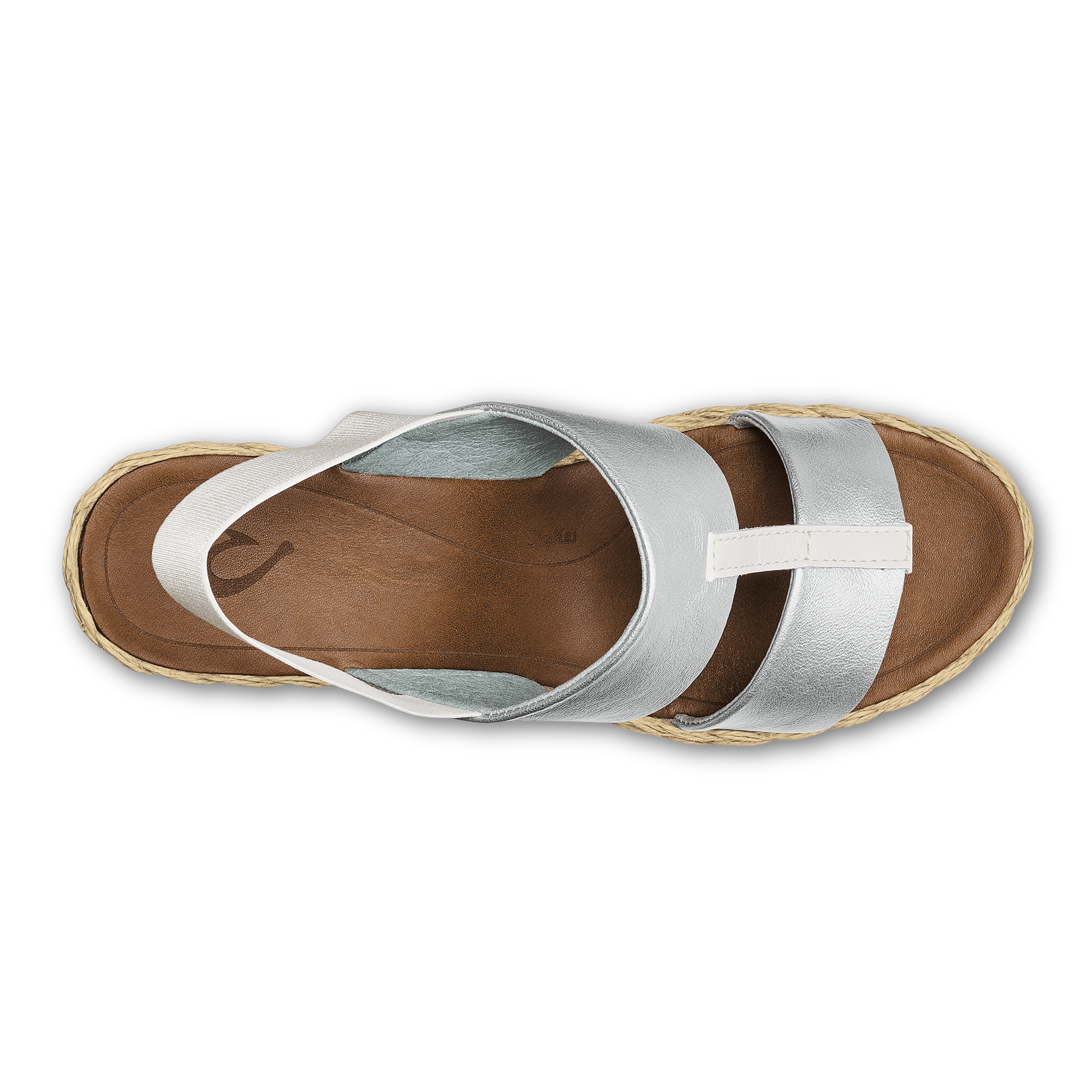 Lile Wedge  -  Silver / Tan